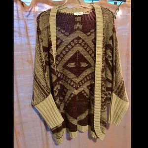 Blu Pepper Maroon Aztec print cardigan